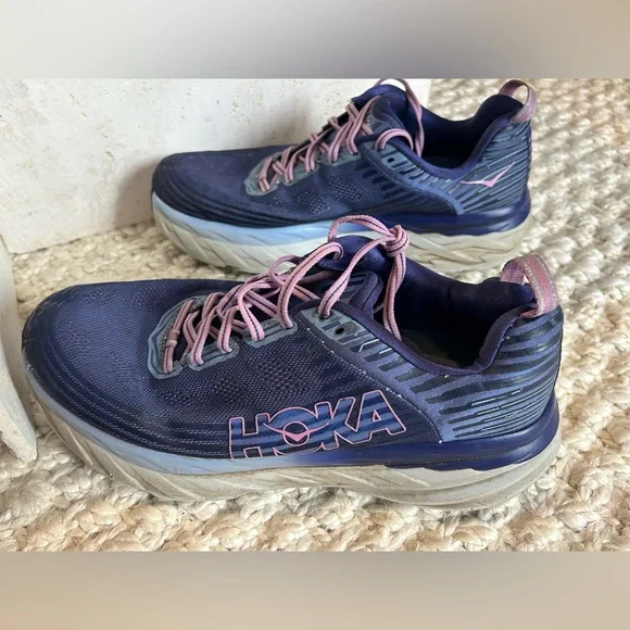 HOKA one one Women’s healthcare W Bondi 6 Wide purple blue walking shoes size 11 - Picture 3 of 5